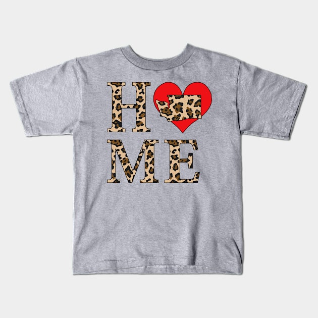 Washington Home Leopard Print Kids T-Shirt by SunburstGeo